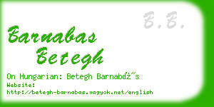 barnabas betegh business card